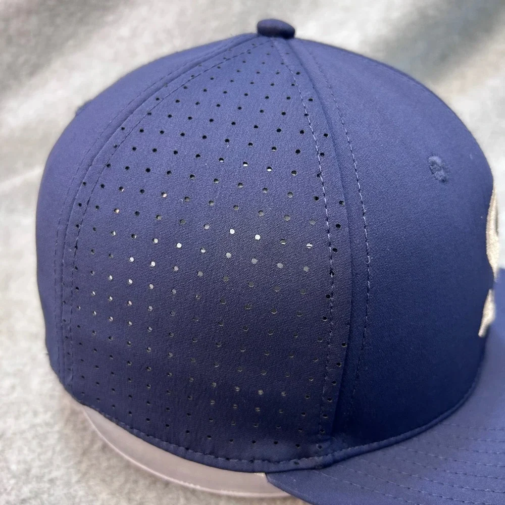 Sox Embroidered Logo Mens Navy The Game Baseball Cap Perforated Flat Brim Size S